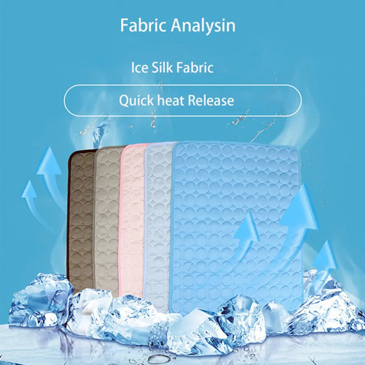 2026 Premium Ice Silk Cooling Mat for Dogs - Non-Slip, Machine Washable, Eco-Friendly Design for Enhanced Summer Comfort, Suitable for Small to Large Pets