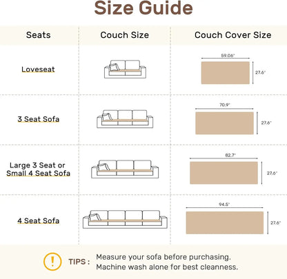 Inovaday Washable Non-Slip Sofa Cover for Three-Cushion Couches - Durable, Pet-Friendly Protector and Bed Mat