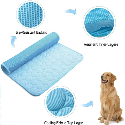 2026 Premium Ice Silk Cooling Mat for Dogs - Non-Slip, Machine Washable, Eco-Friendly Design for Enhanced Summer Comfort, Suitable for Small to Large Pets