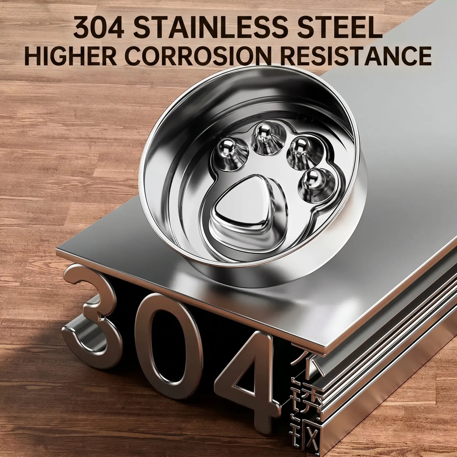 PETITRINU Adjustable Elevated Dog Bowls for Large Breeds - Stainless Steel Slow Feeder with Height-Adjustable Stand (21-27 cm / 8.3-10.6"), 17.1" Wide Anti-Slip No-Spill Design for Enhanced Neck Support and Healthy Digestion
