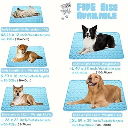 2026 Premium Ice Silk Cooling Mat for Dogs - Non-Slip, Machine Washable, Eco-Friendly Design for Enhanced Summer Comfort, Suitable for Small to Large Pets