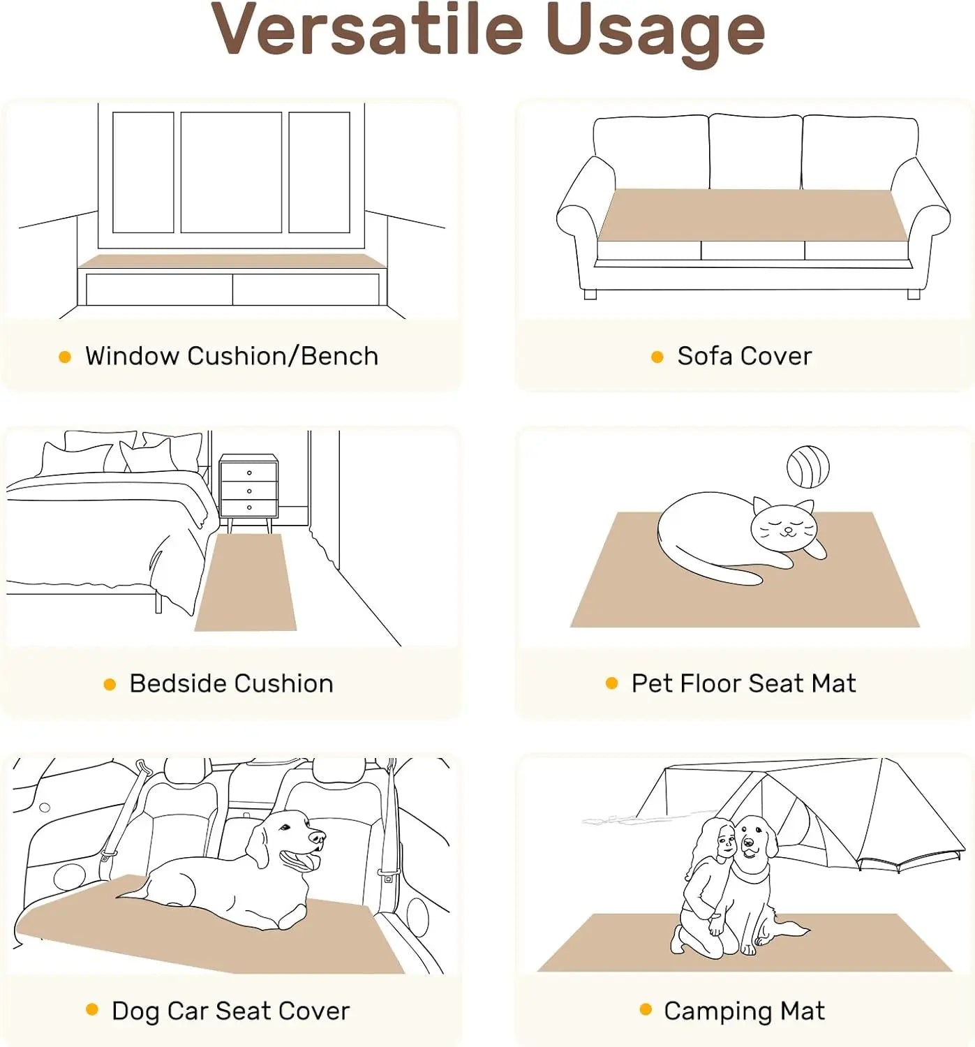 Inovaday Washable Non-Slip Sofa Cover for Three-Cushion Couches - Durable, Pet-Friendly Protector and Bed Mat