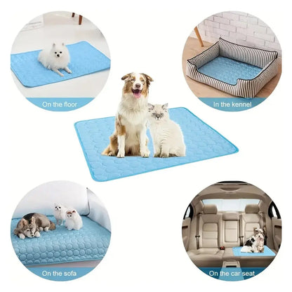 2026 Premium Ice Silk Cooling Mat for Dogs - Non-Slip, Machine Washable, Eco-Friendly Design for Enhanced Summer Comfort, Suitable for Small to Large Pets