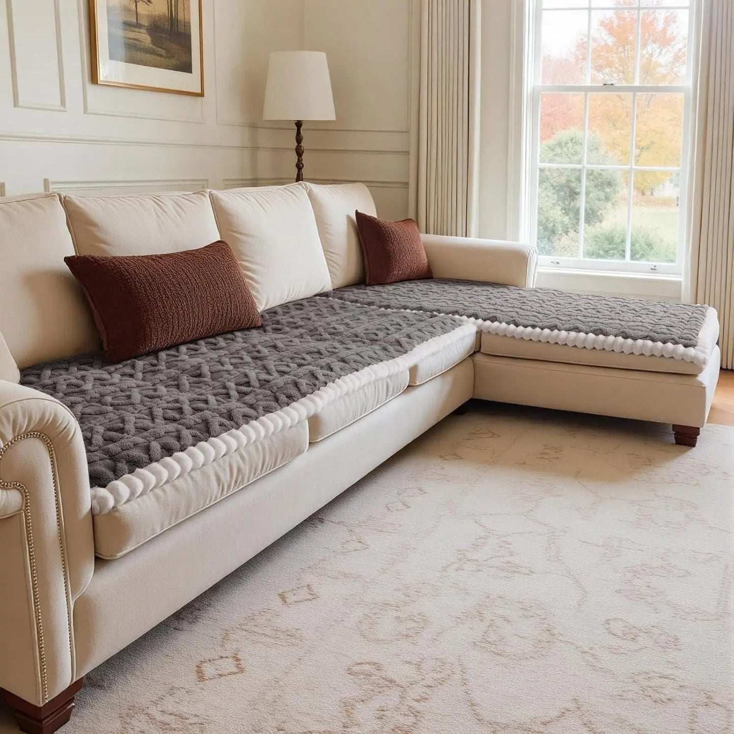 Inovaday Washable Non-Slip Sofa Cover for Three-Cushion Couches - Durable, Pet-Friendly Protector and Bed Mat