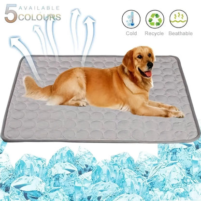 2026 Premium Ice Silk Cooling Mat for Dogs - Non-Slip, Machine Washable, Eco-Friendly Design for Enhanced Summer Comfort, Suitable for Small to Large Pets